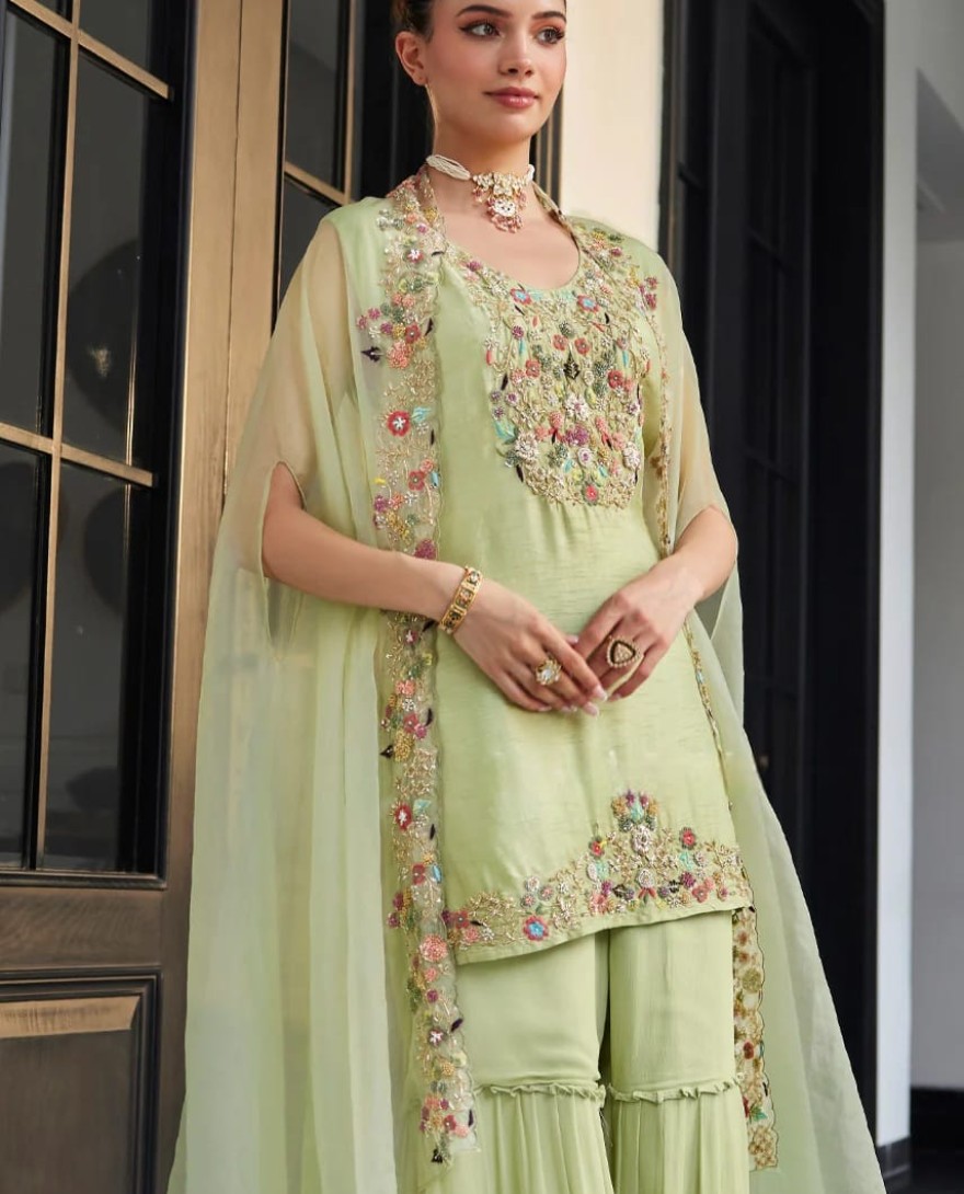 102-green - Zeenat-Sharara Set